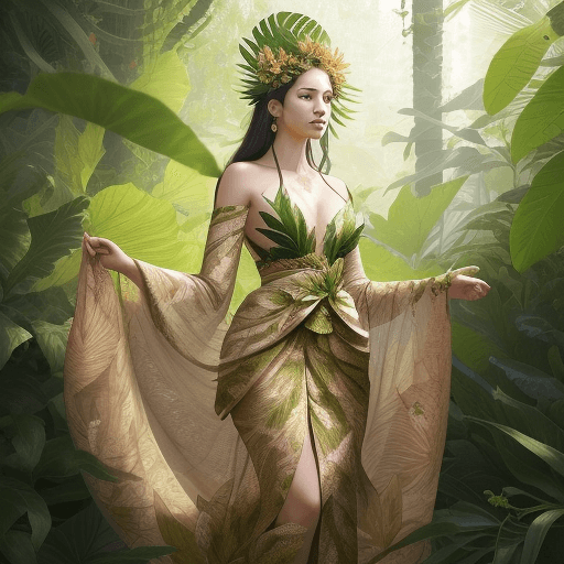 AI generated: (floral warrior elegance:1.2), (best quality:1.1), leafy environment, cinematic capture, 4k UHD reso...