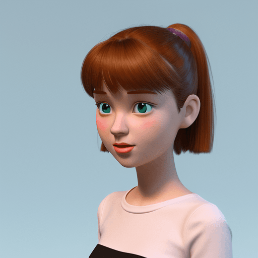 AI generated: 3d image, cute girl, in the style of Pixar --ar 1:2 --stylize 750