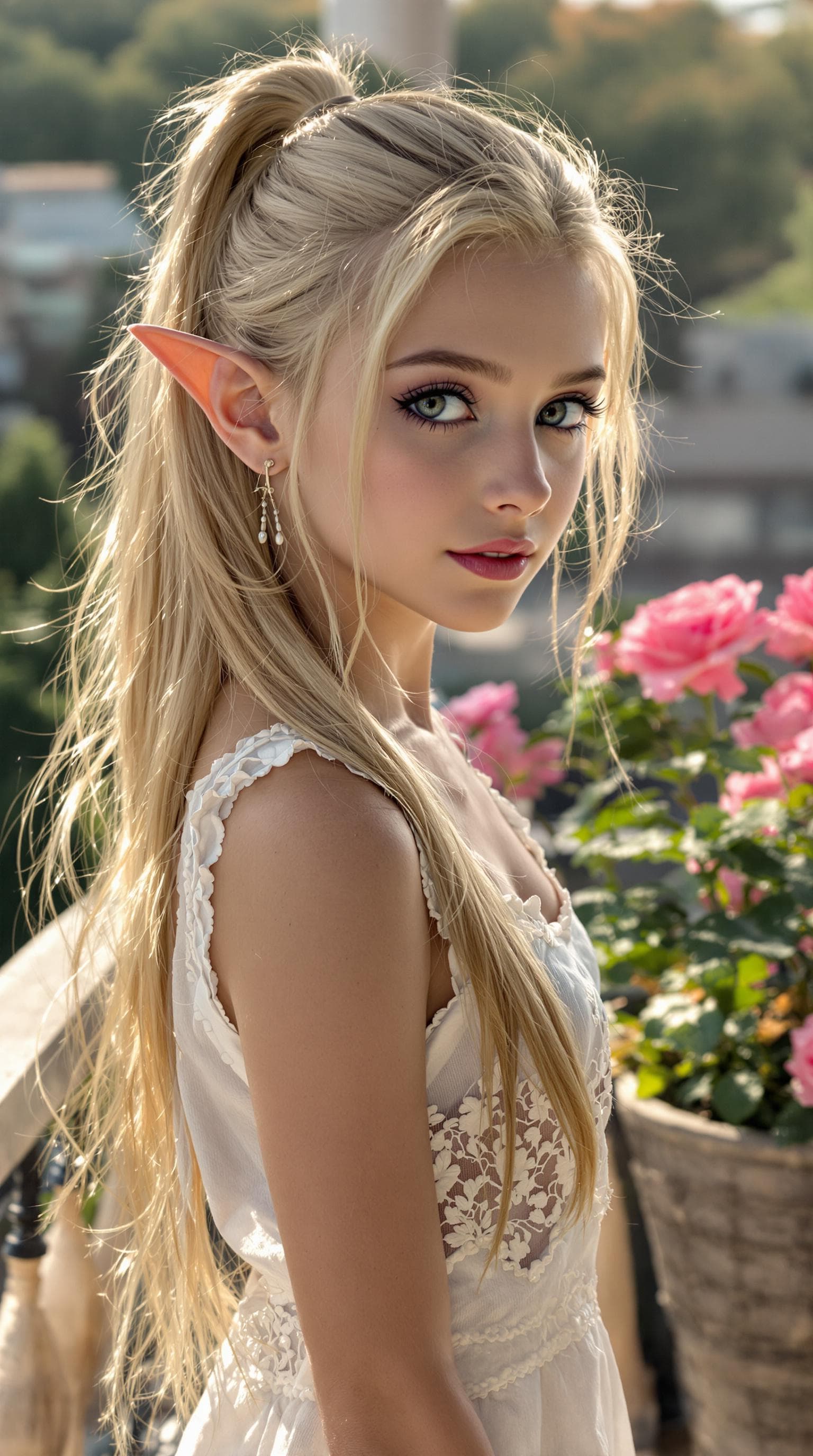 AI generated: a professional photo of a exceptionally beautiful girl in the world (age 11), (eleven year old) shor...