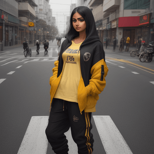 AI generated: photography, 28 indian woman, fair akin, pro model, natural pose moment, wearing small text logo wit...