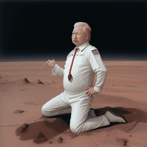 AI generated: Boris Yeltsin on Mars choking Putin
