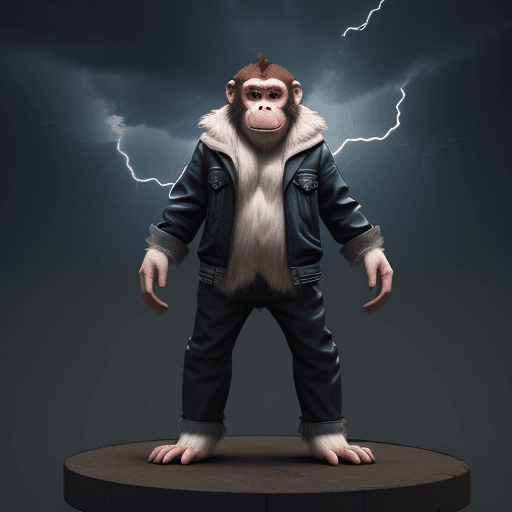 AI generated: cute [monkey/criature] on[ location], [clothes], full body, [lightning], concept art, ue5, 3d render...