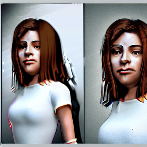 AI generated: ClosClose-up photo of a beautiful model girl, brown eyes, wearing a white t-shirt, photorealistic, h...