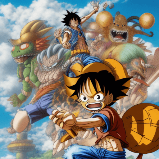 AI generated: luffy, in the style of Akira Toriyama, dragon ball theme, uhd image, precisionist art, character ill...