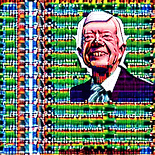 AI generated: pixel art of jimmy carter