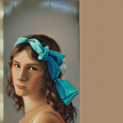 AI generated:  portrait of a young woman with a serene expression and delicate features. Her light brown hair is s...