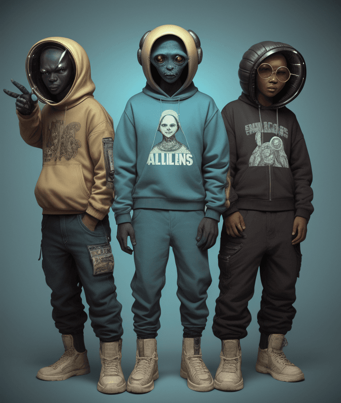 AI generated: old school aliens with swag