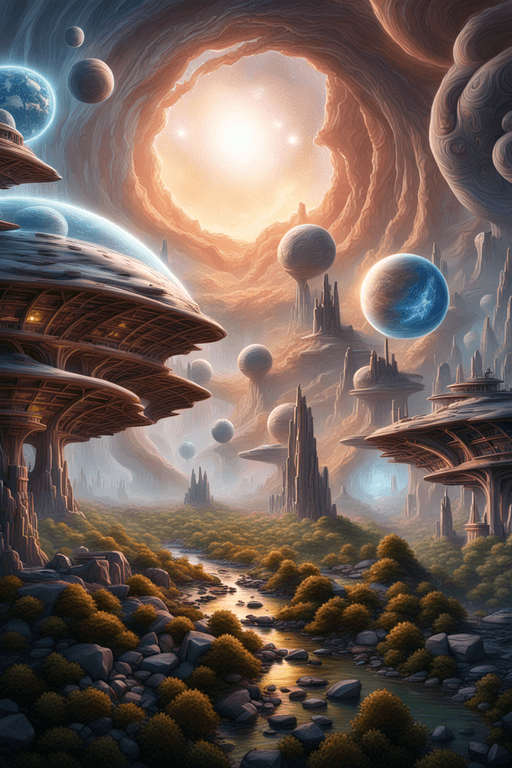 AI generated: the dreams we once had of a better world beyond the horizon, utopia,sci-fi, nature, concept art, dig...