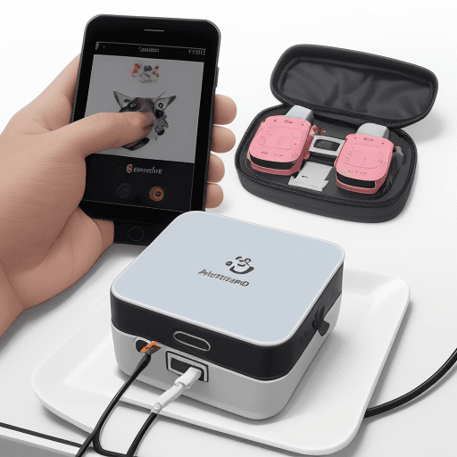 AI generated: Animação mostrando o kit Smart Patch HiCardi, incluindo o dispositivo, carregador, eletrodo descartá...