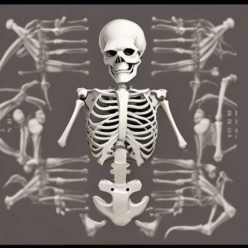AI generated: Skeleton Bones keyboard piano

