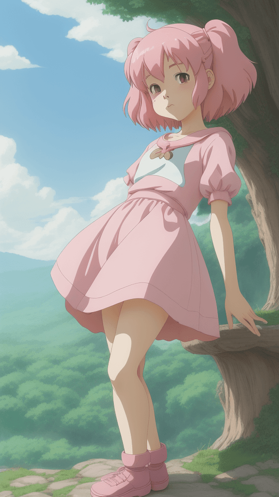 AI generated: pinky wonder Studio Ghibli 16k4d rfktrstyle"in a ultrarealistic background" <lora:Vut_out_XL_MU:0. 8...