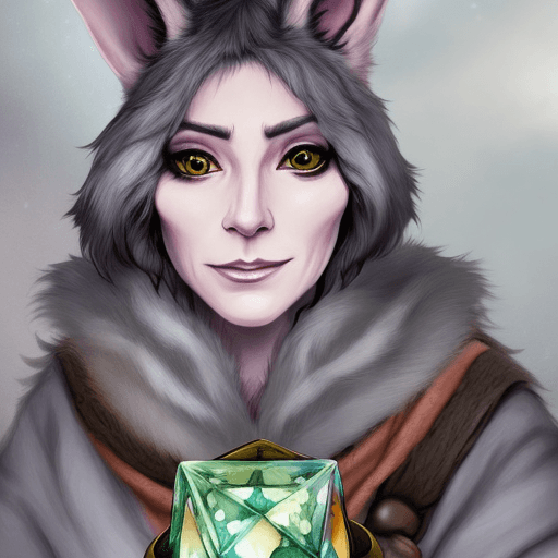 AI generated: female dnd harengon, female dnd rabbitfolk, grey fur with light black tipped ears, female rogue, wea...
