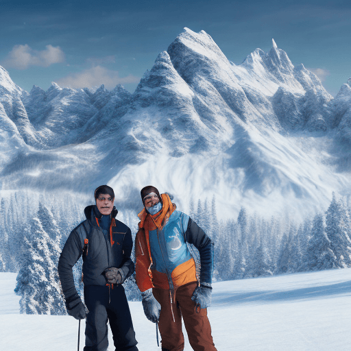 AI generated: "Creates an ultra-realistic cinematic image of a man on a snow-capped mountain, dressed in ski gear....