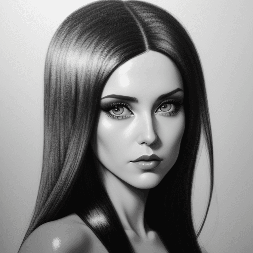 AI generated: a drawing of a woman in black and white, in the style of airbrush art, lush and detailed, celebrity-...