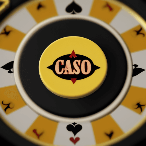 AI generated: 
Super macro shot of casino chip, black and yellow
