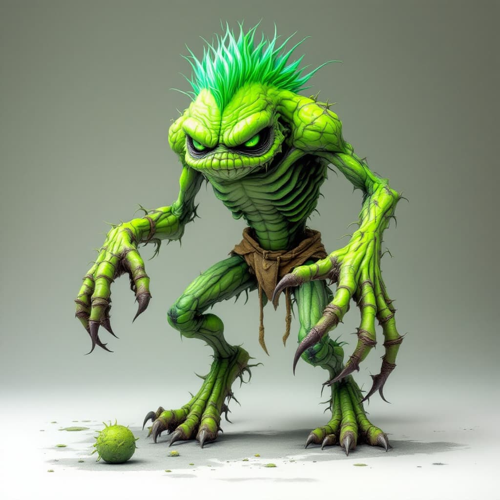 AI generated: un monstruito de color verde