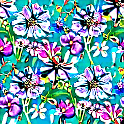AI generated: create a seamless floral repeat pattern, isolated watercolor of bundle of wild flowers on white back...