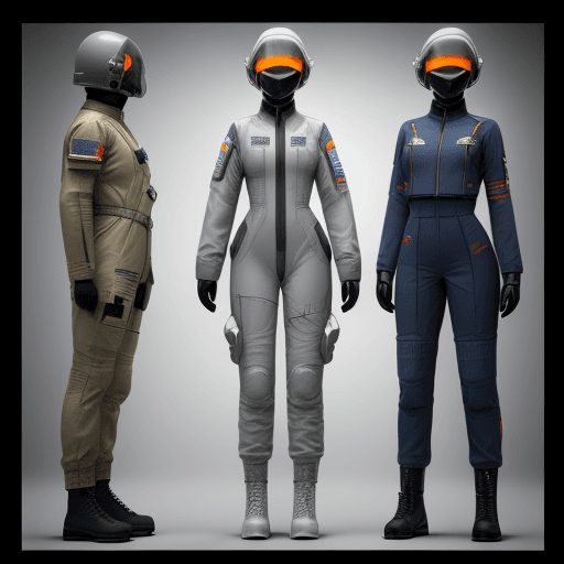 AI generated: Designing the uniforms of a group of NASA soldiers in the intergalactic war to evade the radar by sh...