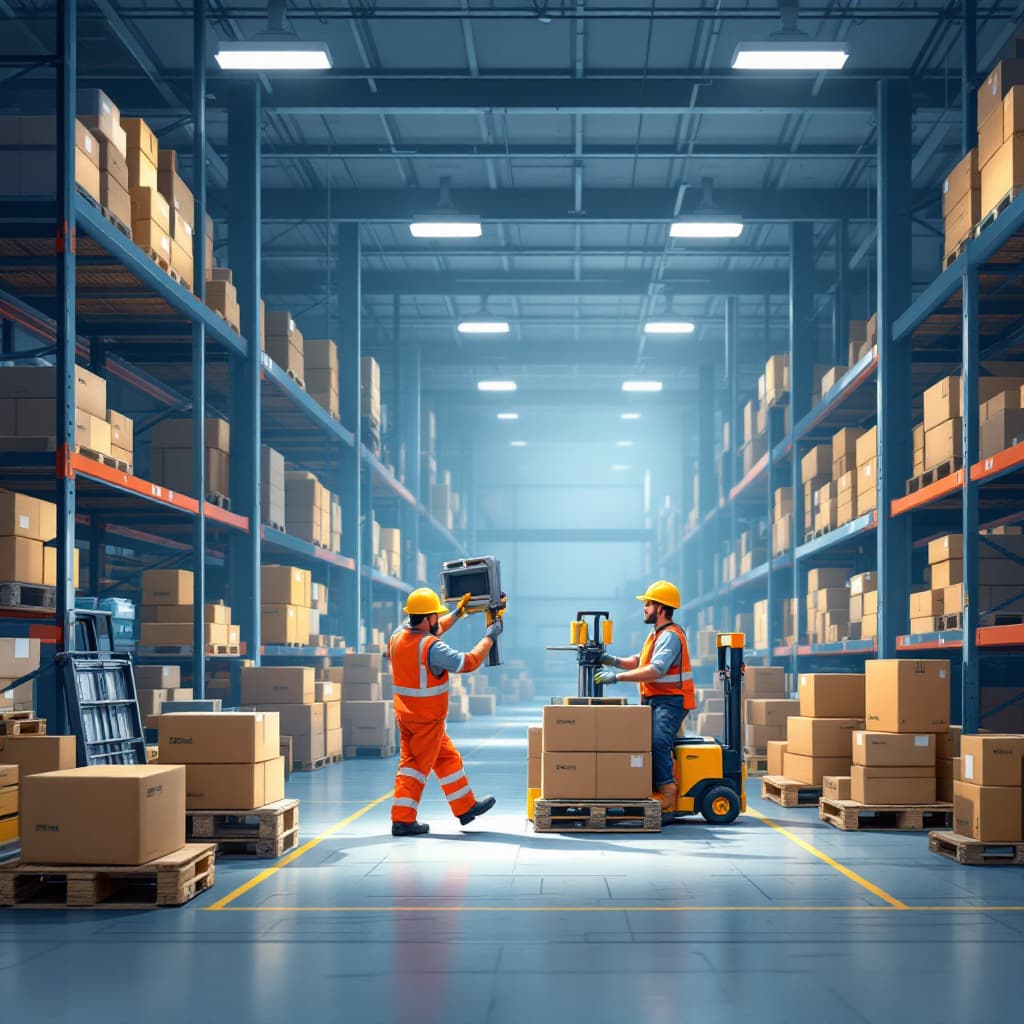 AI generated: Generate an ideal image for medium/LinkedIn article on warehouse team motivation. Make the image mor...