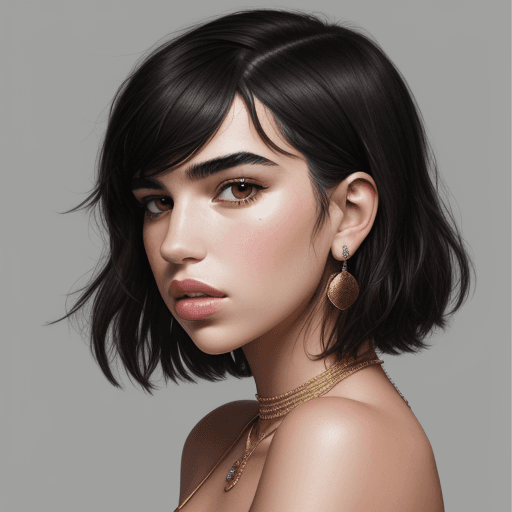 AI generated: Professionnel portrait of Dua lipa 