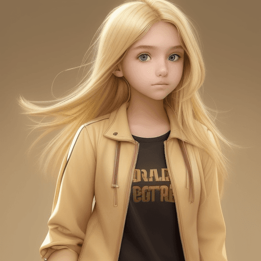 AI generated: 14 year old girl, brown eyes and your bright blonde hair y with a aesthethic clothe 14 year old girl...