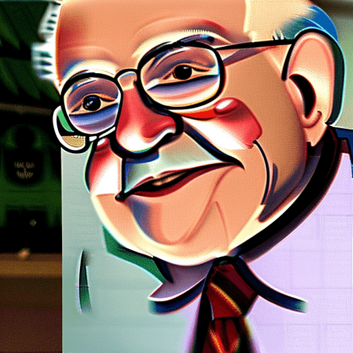 AI generated: warren buffet, central, realistic, sunlight, character design, camera center angle