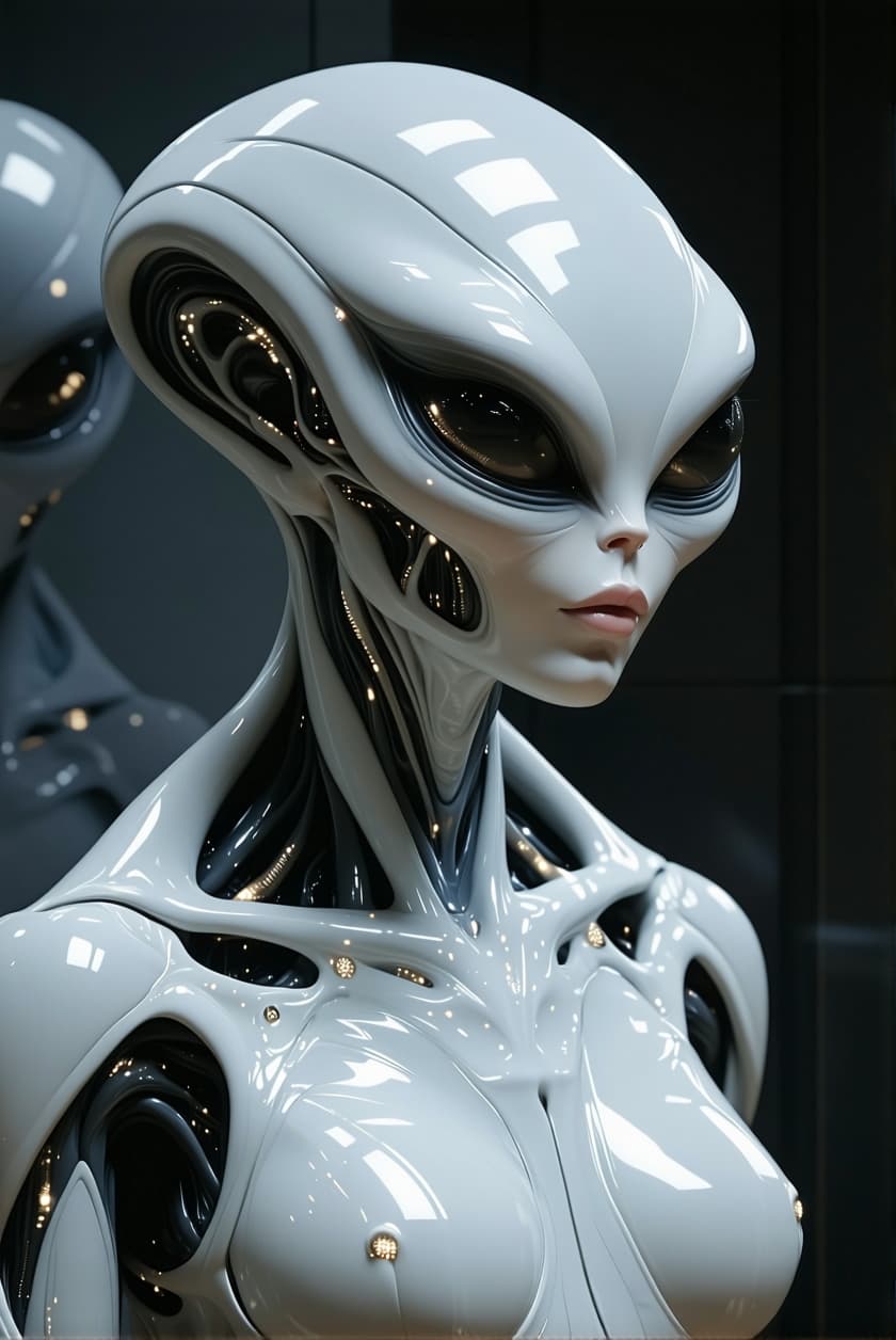 AI generated: Rendu 3D d'une femme extraterrestre