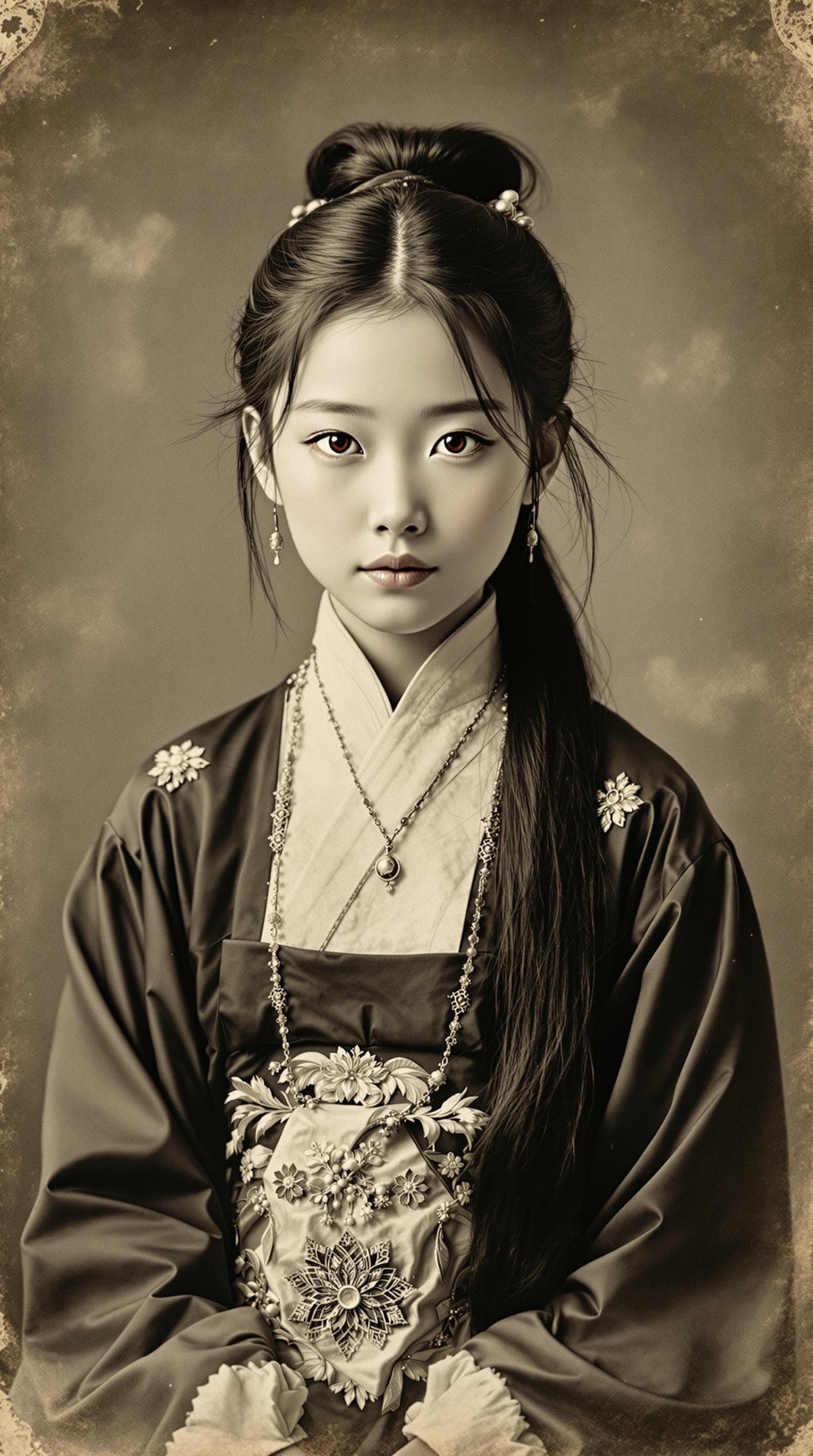 AI generated: a professional vintage black and white photo (paper has aged over time), of a exceptionally of the m...