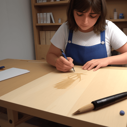 AI generated: Una persona elaborando un producto en madera