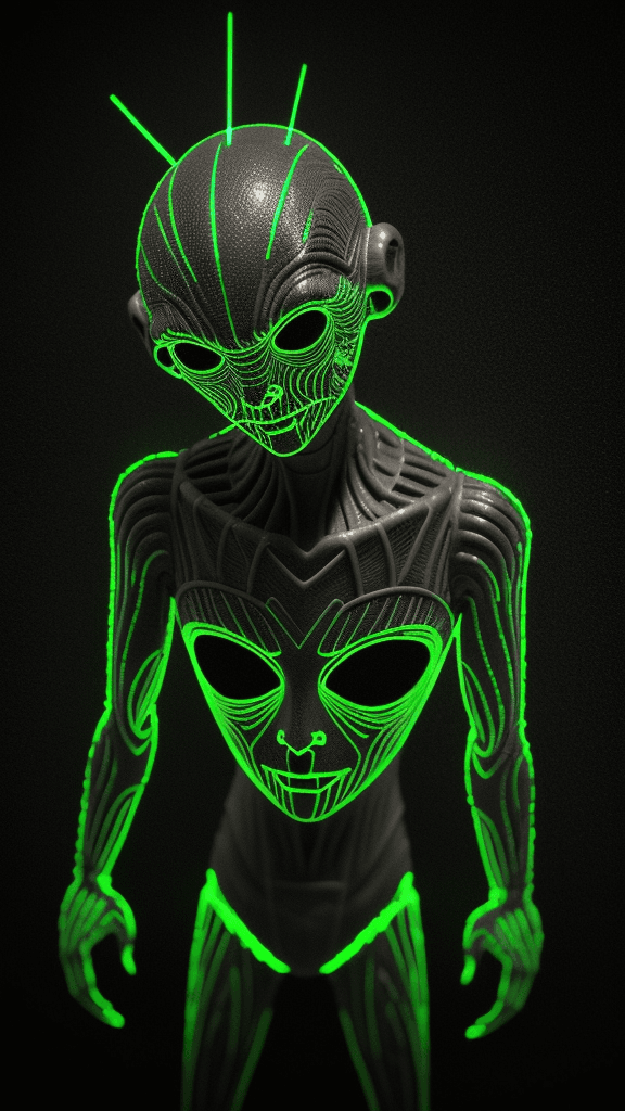 AI generated: 4d 8k 16k laser art rfktrstyle 8k 16k alien being masterpiece,horror