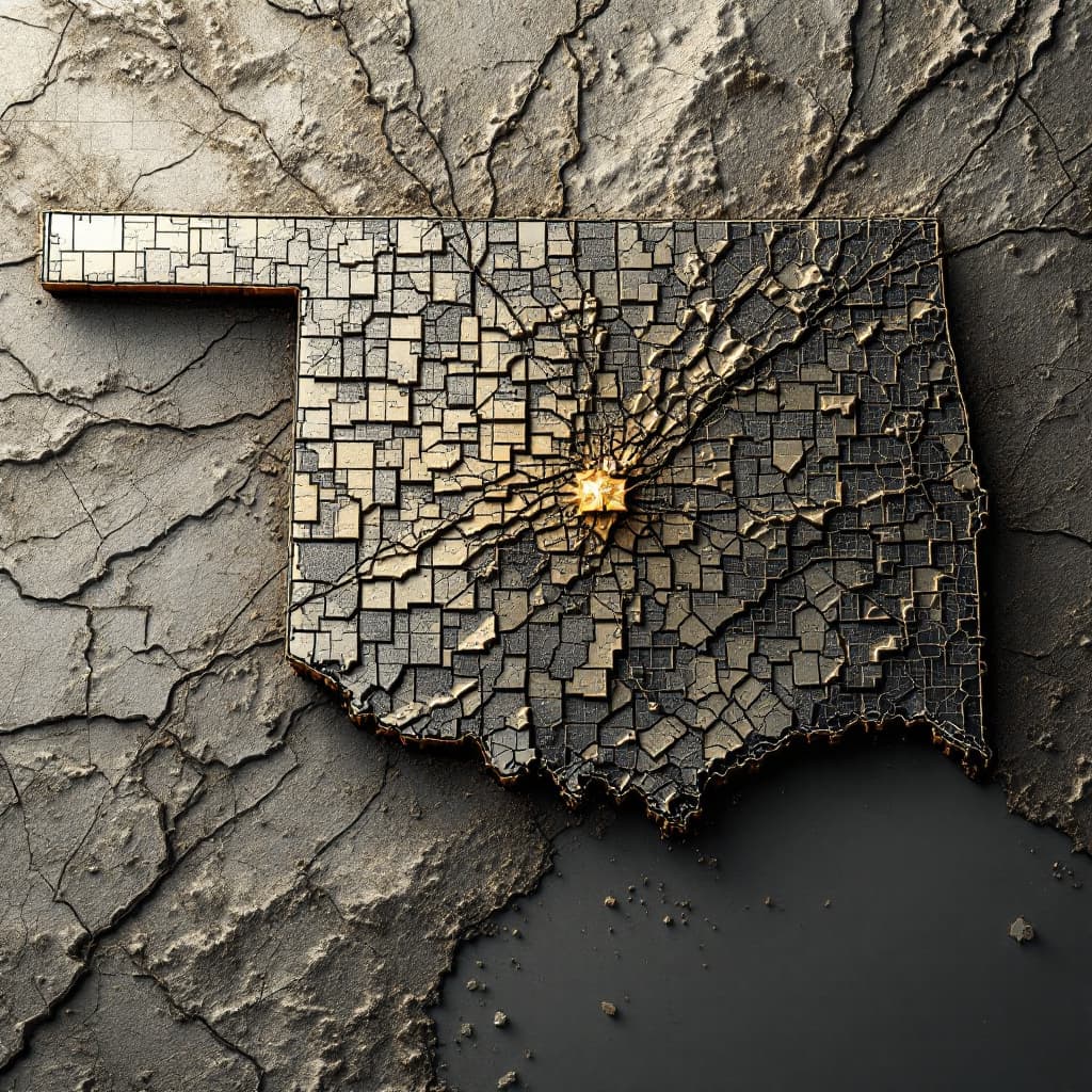 AI generated: Create a 3D County map of Oklahoma