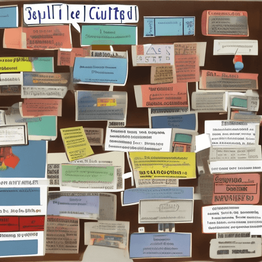 AI generated: Collage-style image representing the different features (great curriculum, conversation practice, sc...
