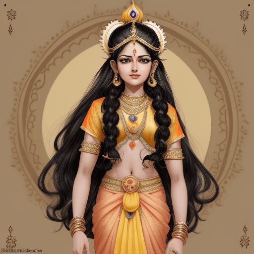 AI generated: Lord Rama Krishan Saffron Clothes Black hairs 