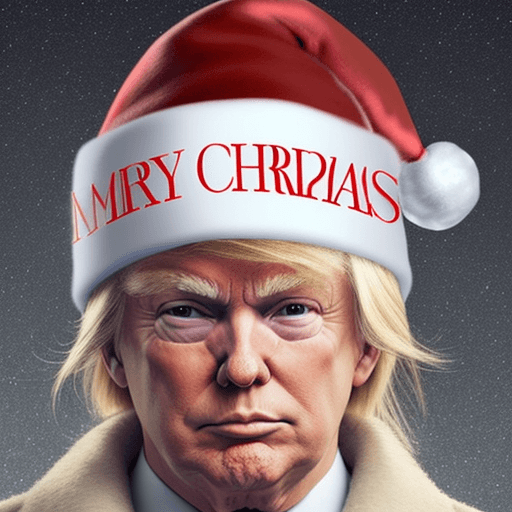 AI generated:  Donal Trump christmas hat