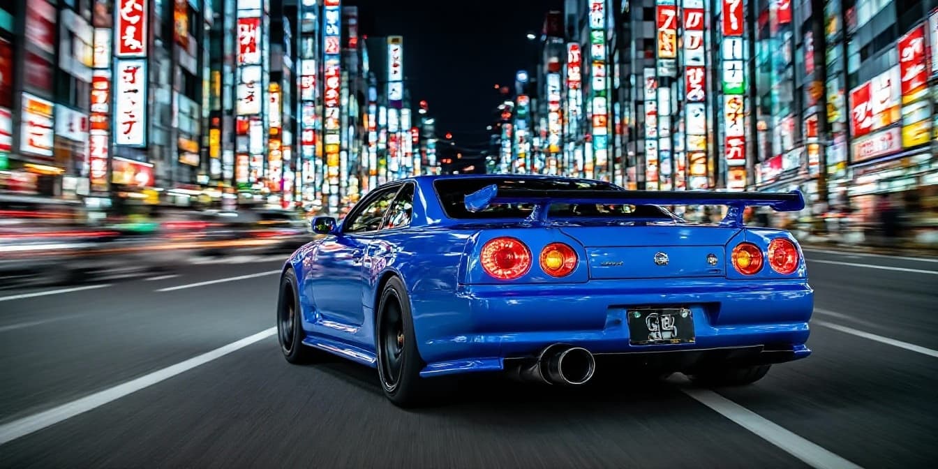AI generated: cinematic film shot, car from reference photo identical appearance and positioning, performing drift...