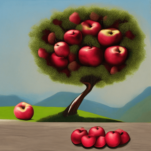 AI generated: una manzana sobre una mesa
