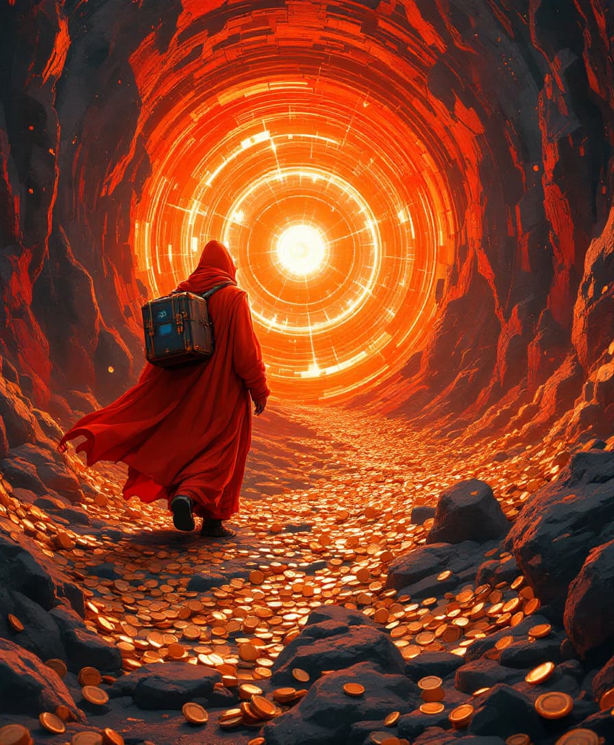 AI generated: red gaming style, anime style, Characters finding a portal that leads to different galaxies

a glowi...