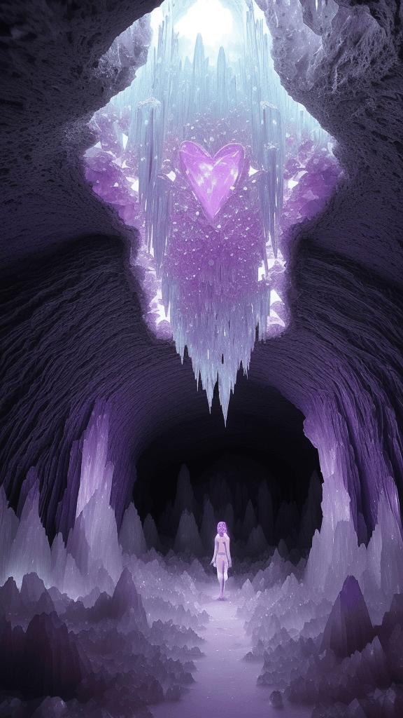 AI generated: "In the heart of an otherworldly realm lies a bizarre crystal cave, a place where reality and fantas...