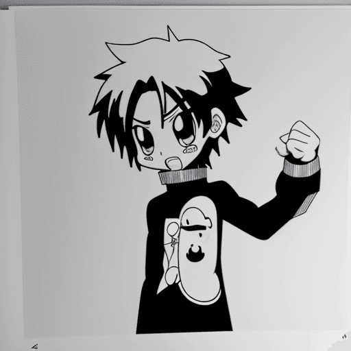 AI generated: Line graphic design cartoon, animeLine graphic design cartoon, anime, {{{{{{black and white style}}}...