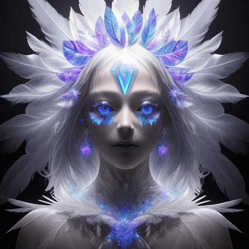 AI generated: an wooden slice made out of glowing crystals with a person's face illuminated, in the style of surre...