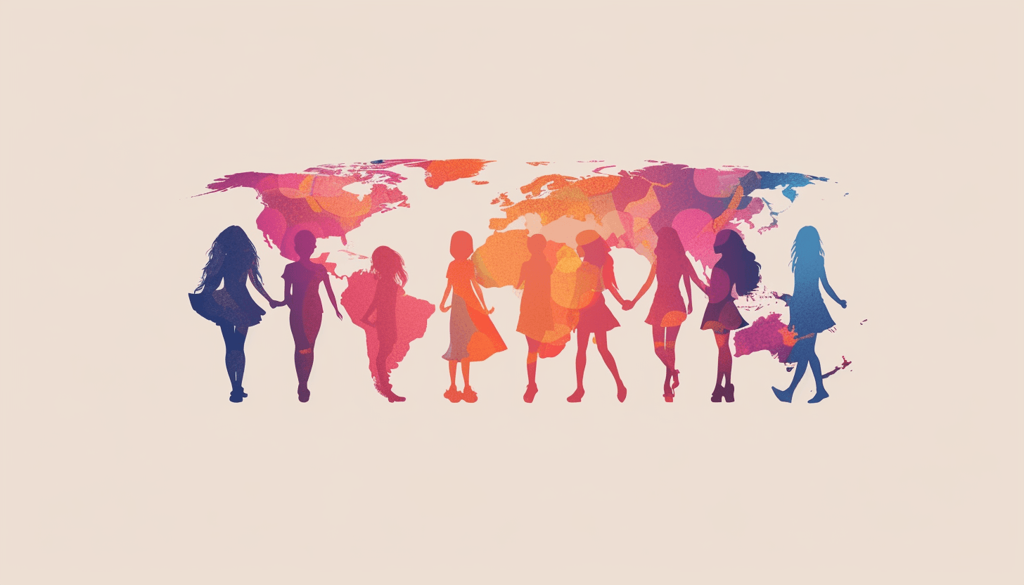 AI generated: girls from all over the world logo --v 6.0 --ar 7:4