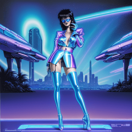 AI generated: hajime sorayama 80s retro futurism sci-fi concept contemporary illustration fantasy landscape sky cl...