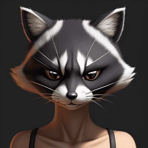 AI generated: anthropomorphic cat and raccoon hybrid