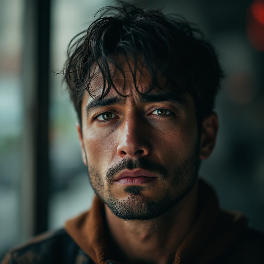 AI generated: sad man photography