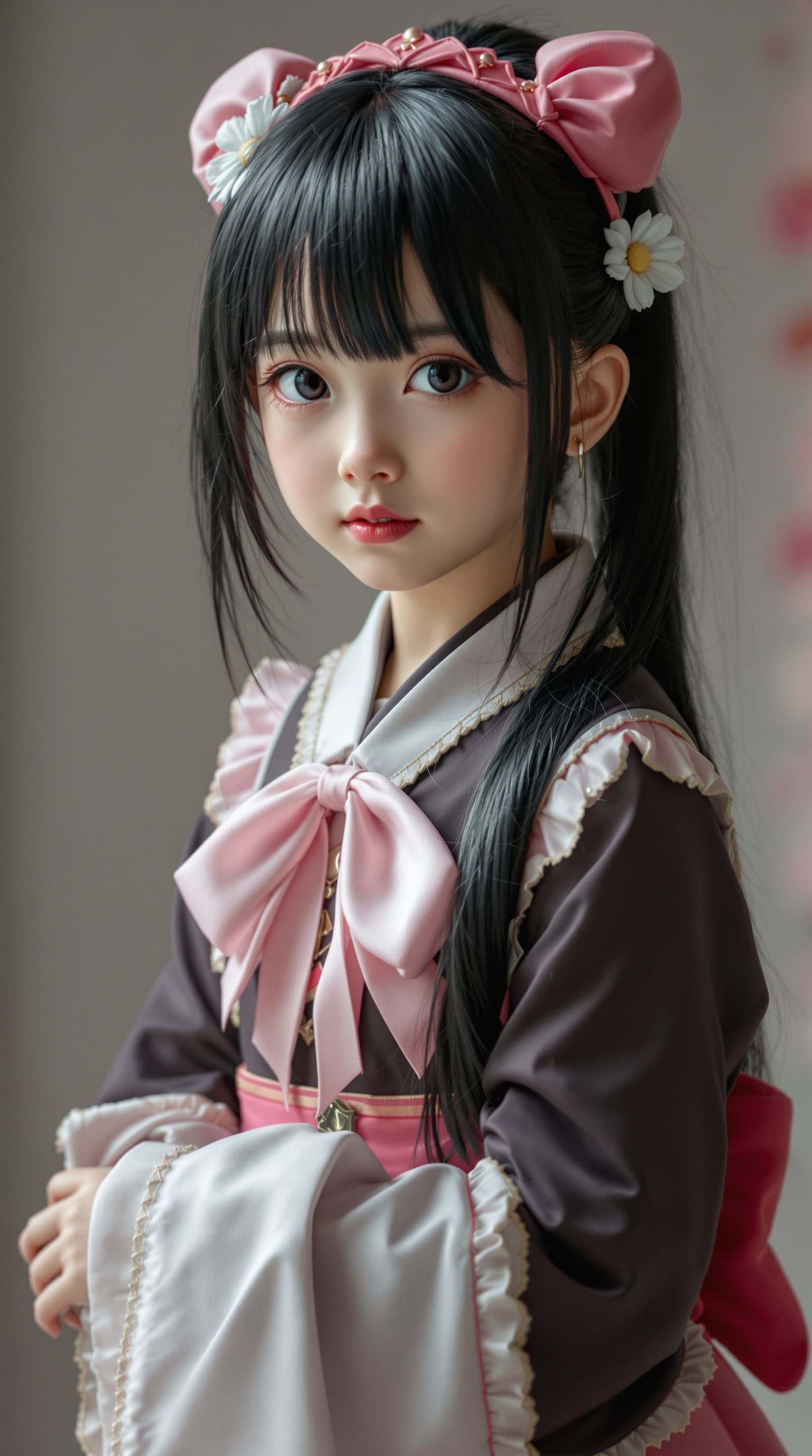AI generated: A hyper-realistic depiction of nine year old cosplayer as Sakura Kinomoto




















