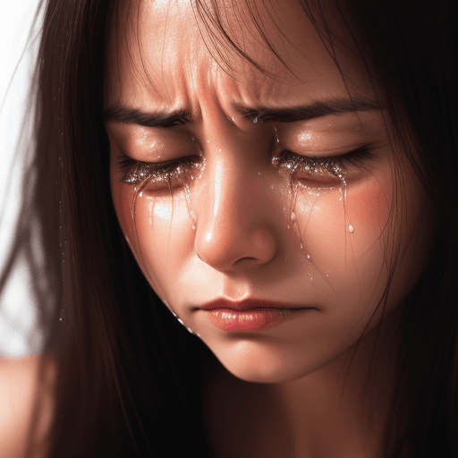 AI generated: close-up image of a woman crying better