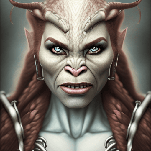 AI generated: Female, half orc, portrait, Dungeons and dragons, intricate artwork, woman, hyper realism, high deta...