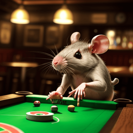 AI generated: a rat playing darts in the pub