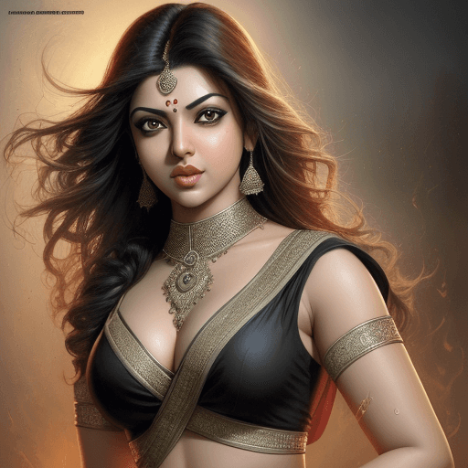 AI generated: bollywood actress kajal aggarwalhot hd wallpaper hot women, in the style of jay anacleto, light beig...
