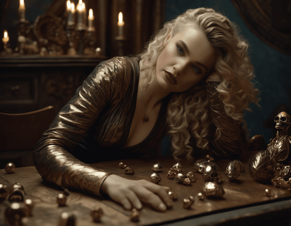 AI generated: Accomplished, Manic, CineColor, Magic the gathering, Orphism, soft lighting, crowded woods and Sagit...